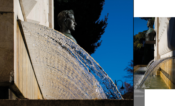 La fontana del monumento ad Antonio Locatelli